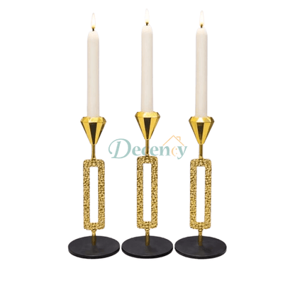 Premium Metal Candle Holder Set (3-Pack)
