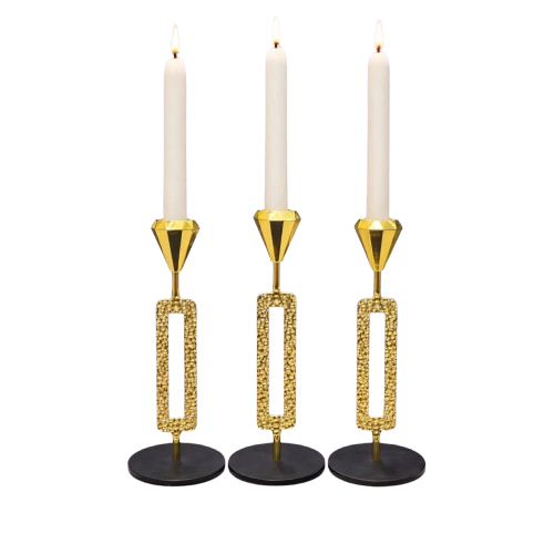 Premium Metal Candle Holder Set (3-Pack)