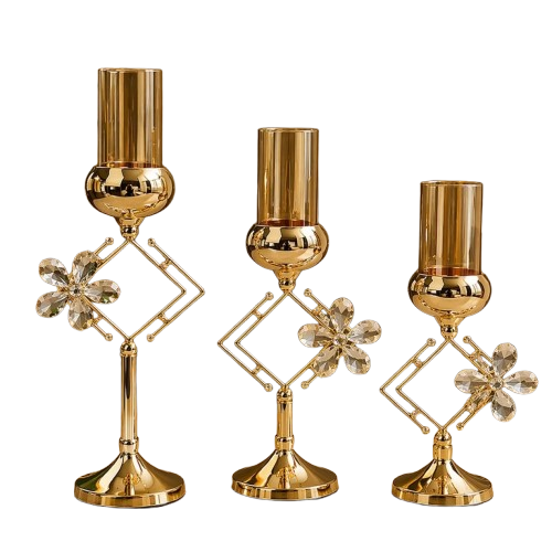 3-Piece Metal Candle Holder Set