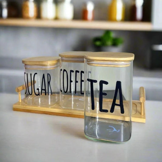 Clear Glass Jars with BamBoo Lids