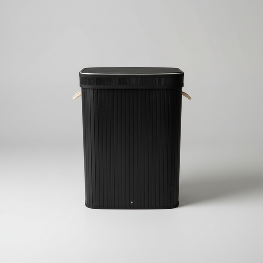 HOMEDELUX RECTANGULAR BAMBOO LAUNDRY BASKET