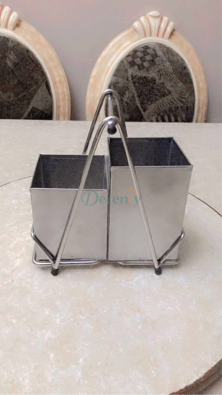 stainless steel spoon holder.