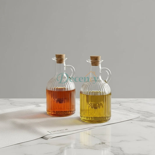 Danny Home Glass Oil & Vinegar Dispenser Set – With Salt & Pepper Shakers