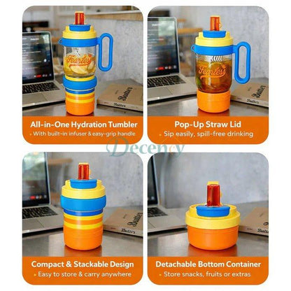 4 in 1 Water Bottle , infuser & mini snack box