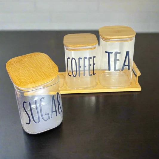 Clear Glass Jars with BamBoo Lids