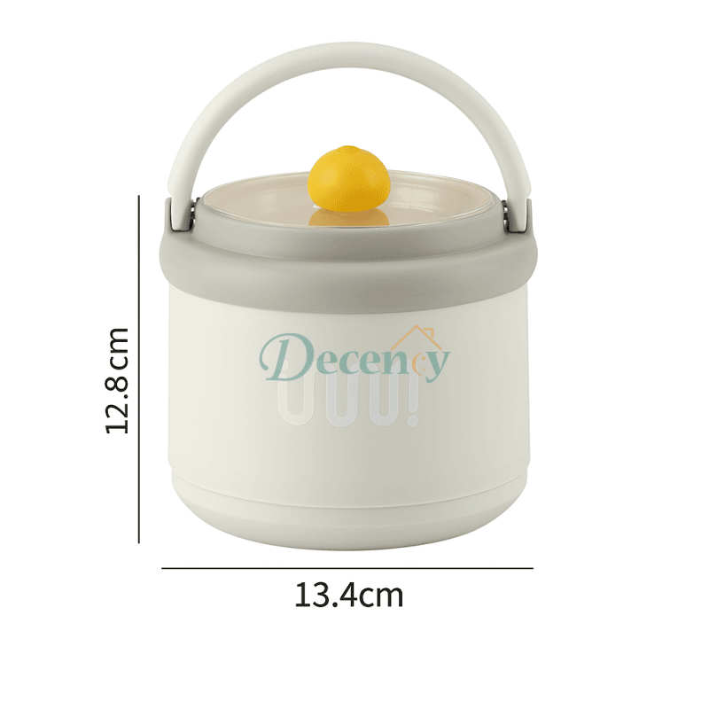 Stainless Steel Lunch Box with Foldable Spoon and Handle