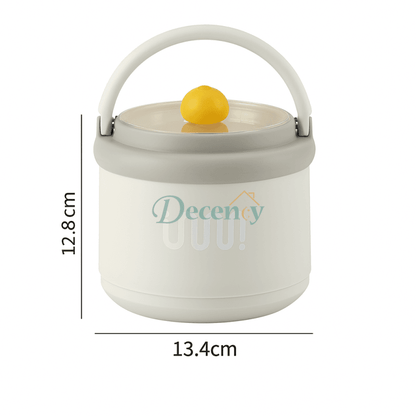 Stainless Steel Lunch Box with Foldable Spoon and Handle
