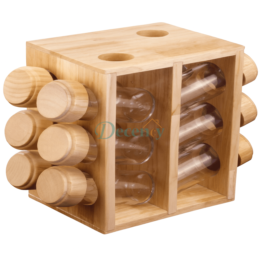 Shengya 12 Pieces Wooden Spice Rack
