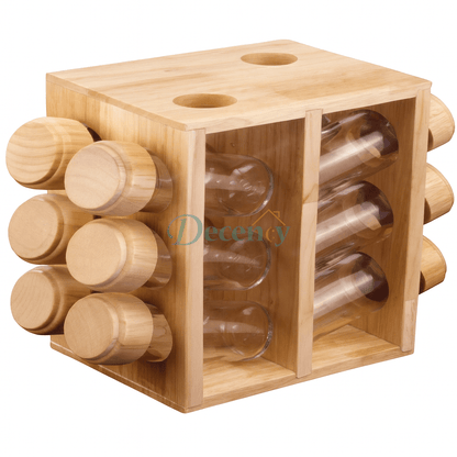Shengya 12 Pieces Wooden Spice Rack