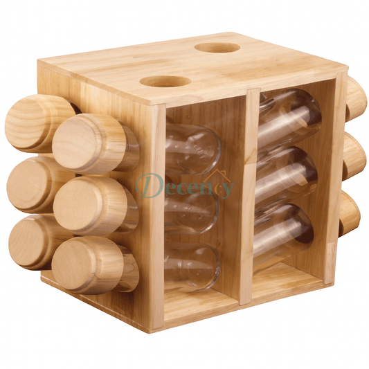 Shengya 12 Pieces Wooden Spice Rack