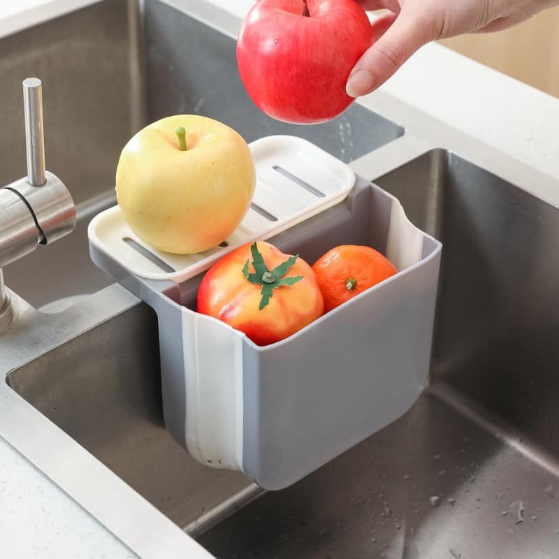 Sink Drain Strainer Basket - Foldable Kitchen Food Waste Filter