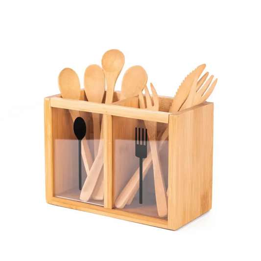 Bamboo Utensils Organizer