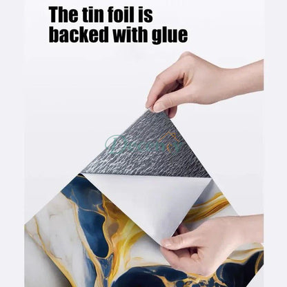 60x60cm Marble Gold 3D Self-Adhesive Waterproof Kitchen Tile Decal