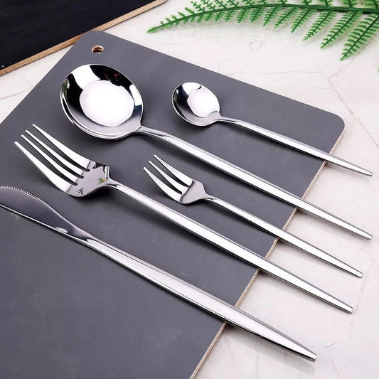 Silver 24 PCs Premium Steel Cutlery Set