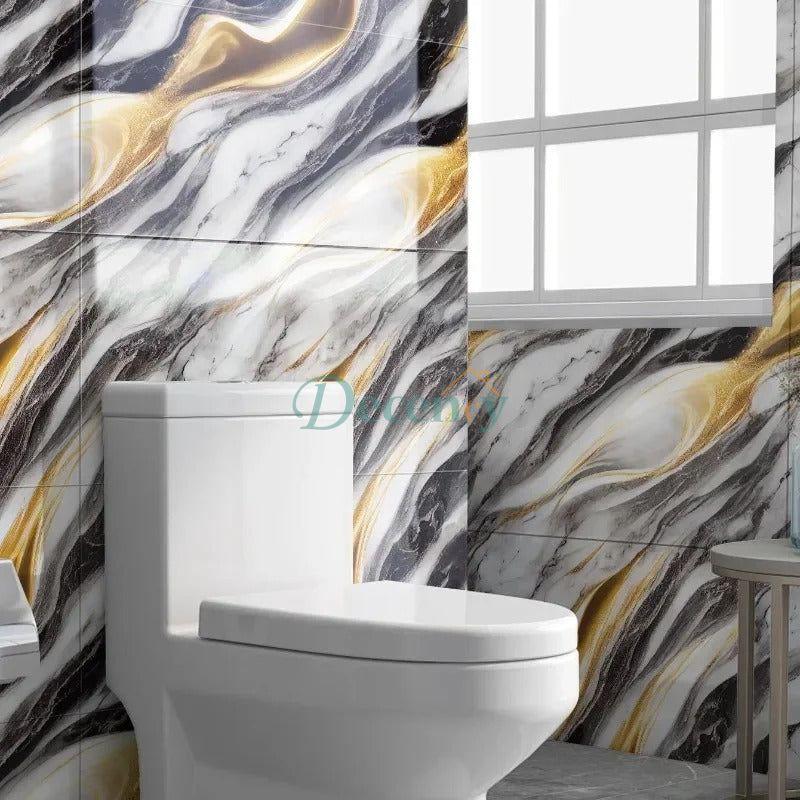 60x60cm Marble Gold 3D Self-Adhesive Waterproof Kitchen Tile Decal
