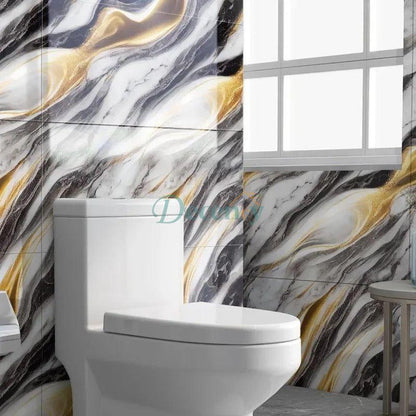 60x60cm Marble Gold 3D Self-Adhesive Waterproof Kitchen Tile Decal