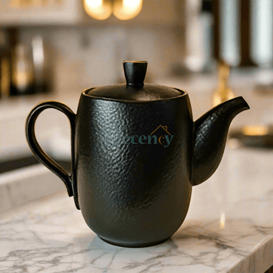 black ceramic teapot, Winsor 1000cc teapot, textured tea kettle, elegant black teapot, modern ceramic teapot, premium tea pot with spout