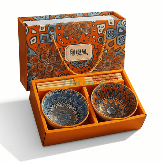 Luxury Hand-Painted Ceramic Bowl Set with Chopsticks – Premium Gift Box (2 / 4 / 6 Pieces)
