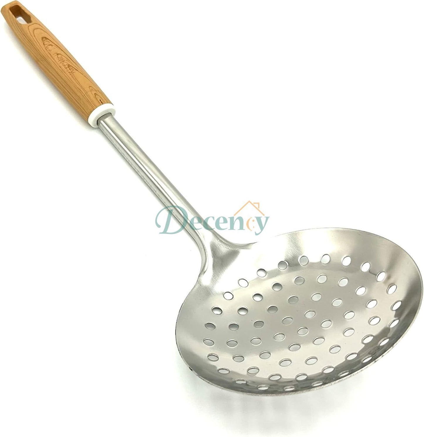 Stainless steel Woden Handel rice with fary spoon.