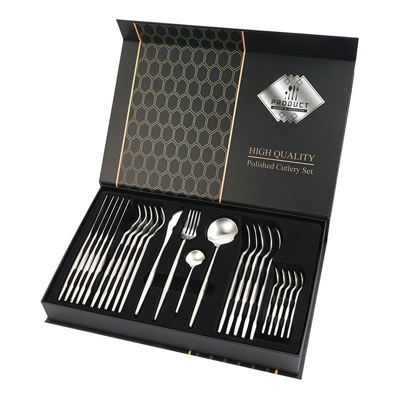 Silver 24 PCs Premium Steel Cutlery Set