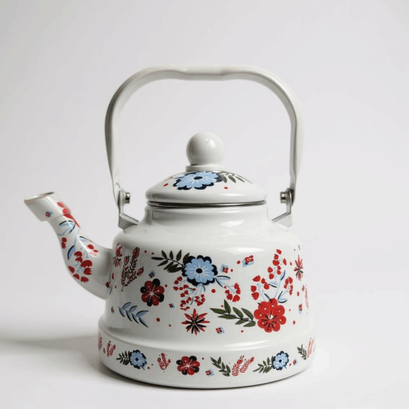 Enamel Kettle 2.5 Ltr Decorative Tea & Water Kettle with Handle