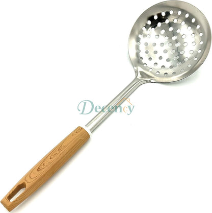 Stainless steel Woden Handel rice with fary spoon.