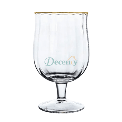 Luxury Gold-Trim Crystal Goblet Glasses – Set of 6