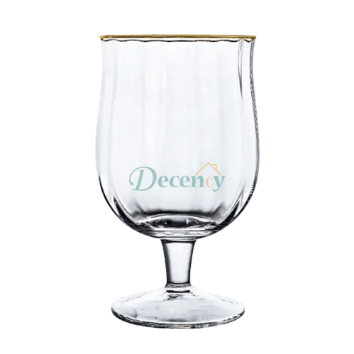 Luxury Gold-Trim Crystal Goblet Glasses – Set of 6