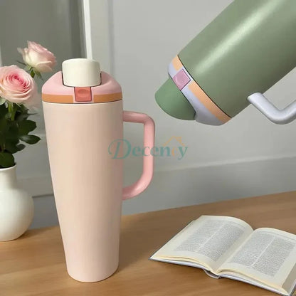 Tumbler with Handle Double-Wall Thermal Cup 40oz/1200ml