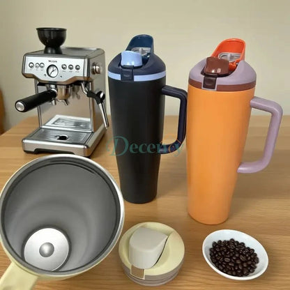 Tumbler with Handle Double-Wall Thermal Cup 40oz/1200ml