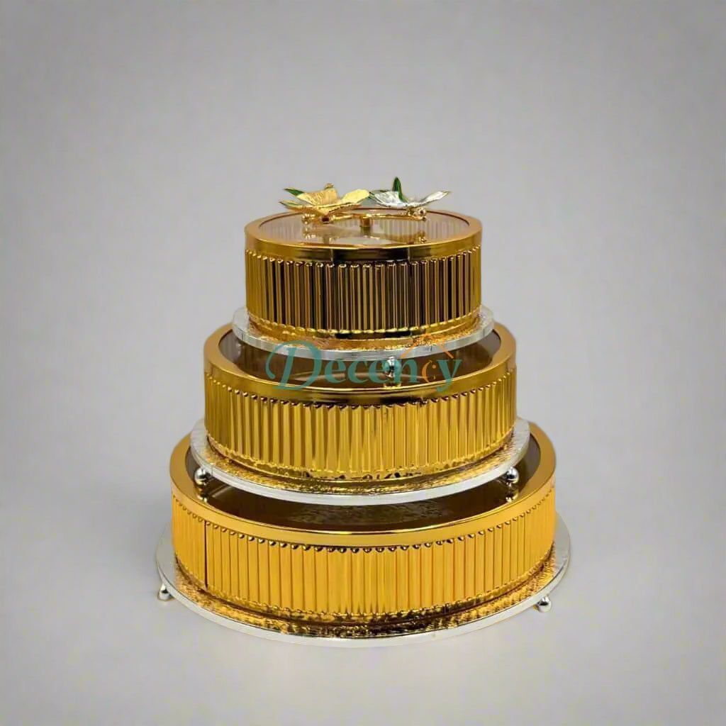 Golden  3-Piece Storage Jars