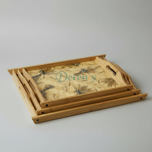 Luxury Bamboo Serving Trays (Set of 3)