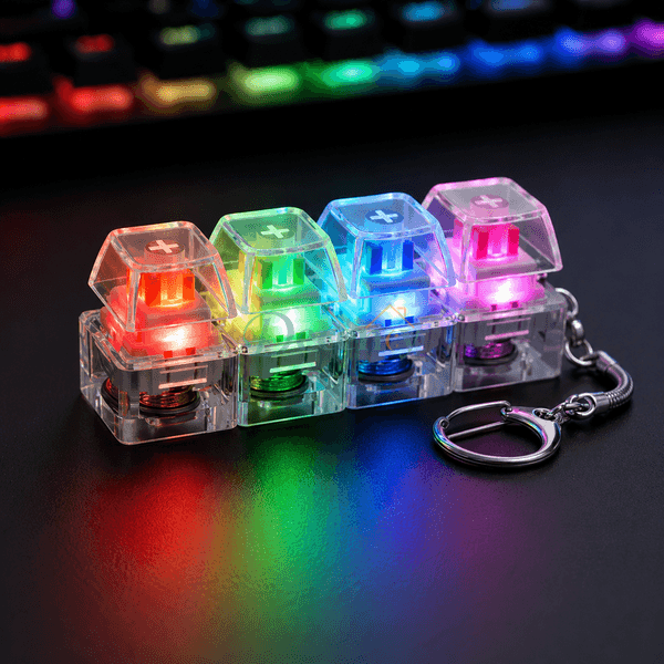Black mechanical keyboard switch clicker keychain fidget toy