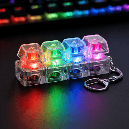 Black mechanical keyboard switch clicker keychain fidget toy