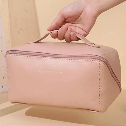 Large Capacity Leather Cosmetic Bag