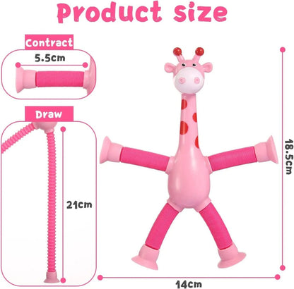 Telescopic Suction Cup Giraffe Toy For Kids