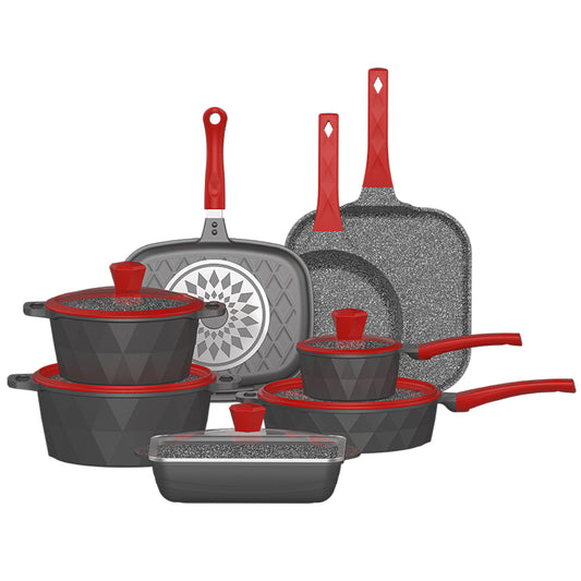 Donnor 21-Pcs Non-Stick Cookware Set with Glass Lid and Induction Bottom Pots Pans