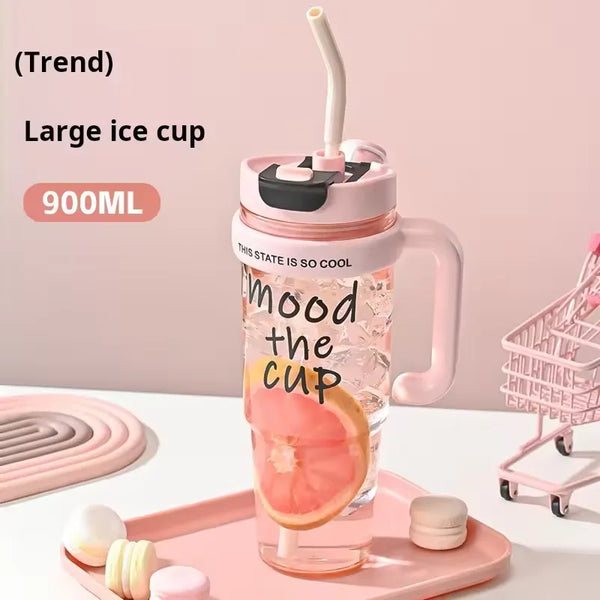 Ice Cup Plastic Water Tumbler With Handle 900ml