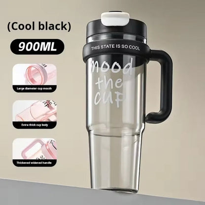 Ice Cup Plastic Water Tumbler With Handle 900ml