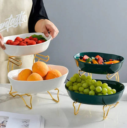 2 Layer Ceramic Fruit Platter