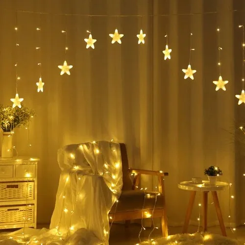 Star arch curtain light string