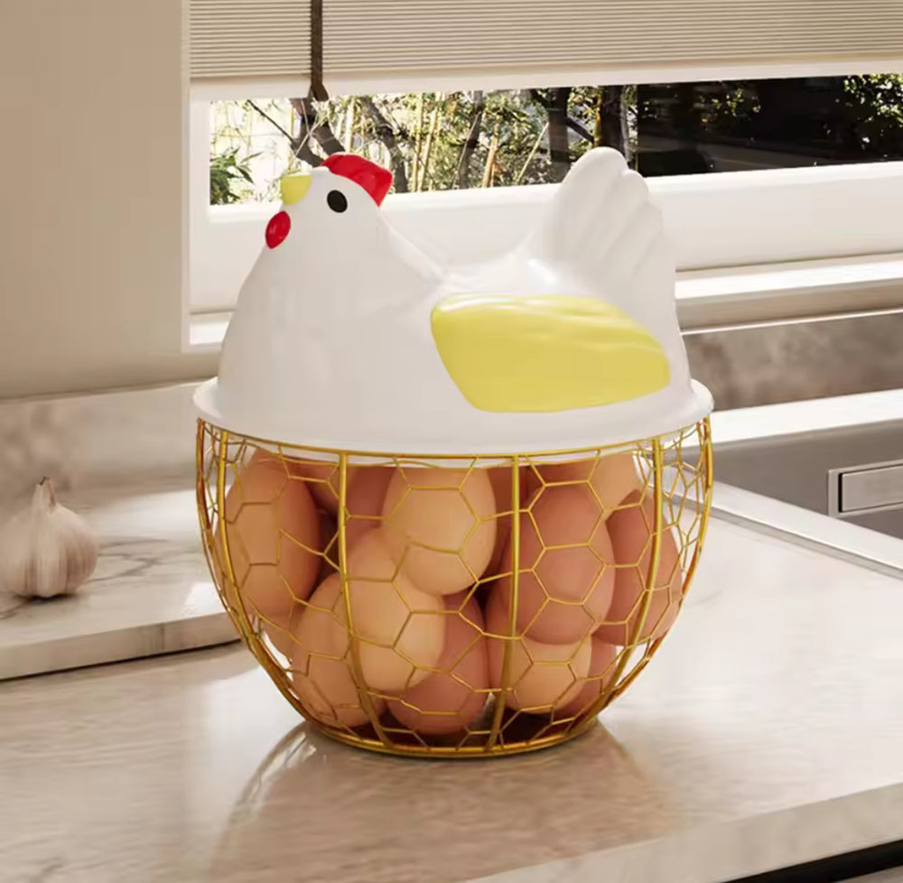 Egg Storage Basket Metal Wire Kitchen Counter Organizer