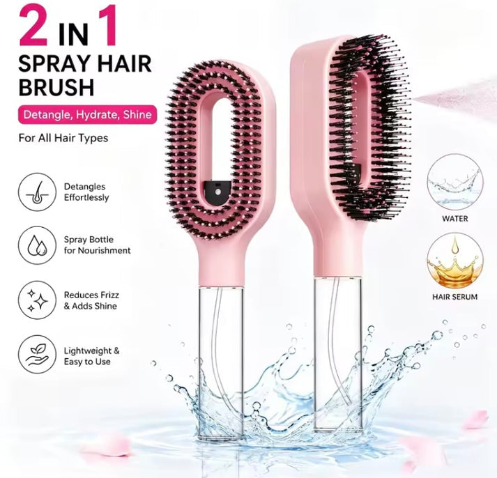 2-in-1 Water Spray Hair Comb & Detangling Brush