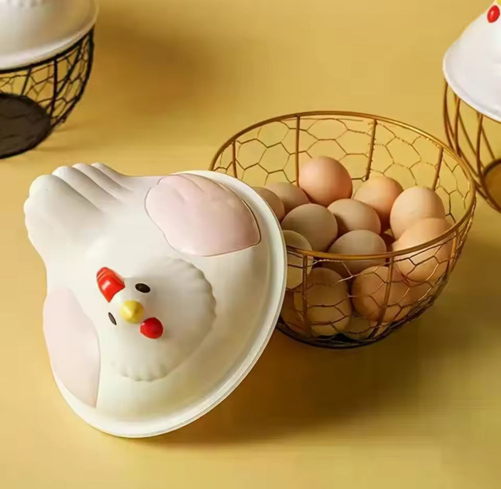Egg Storage Basket Metal Wire Kitchen Counter Organizer