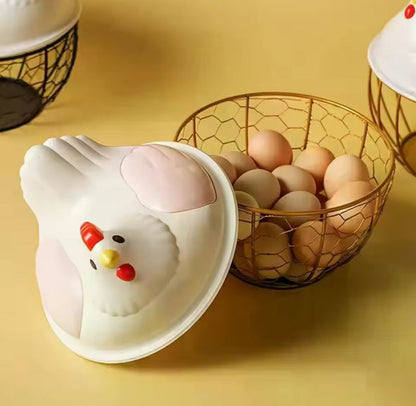 Egg Storage Basket Metal Wire Kitchen Counter Organizer