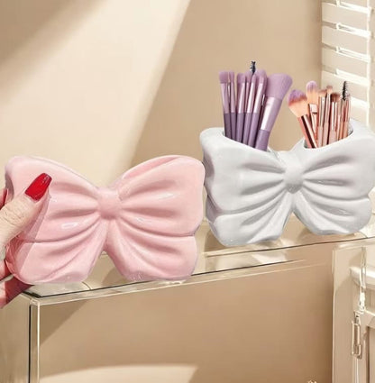 Bow Shaped Makeup Brush Holder & Vanity Desk Organizer