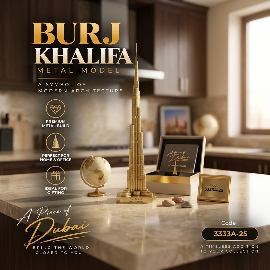 Burj Khalifa Metal Model Showpiece - (18 , 25 cm)