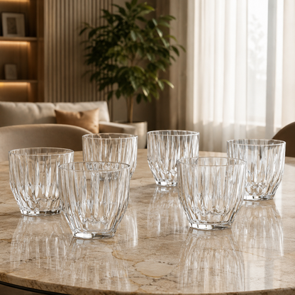 6 Pcs Pasabahce Jubilee Diamond Shape Glass Set Turkey