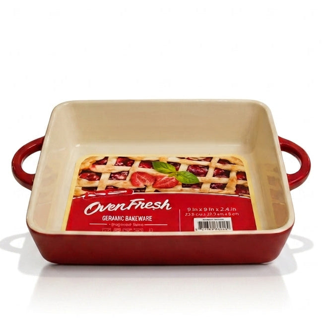 Danny Home 11.5-Inch Ceramic Baking Dish – Square Ovenproof Tray