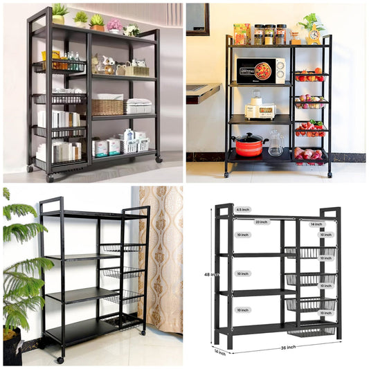 Four-layer Kitchen Basket Storage Rack